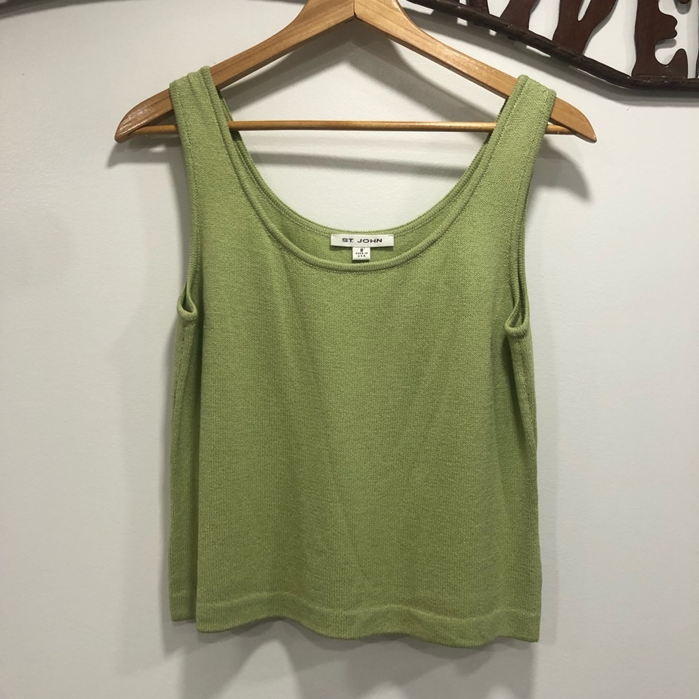 ST JOHN knit tank cropped top